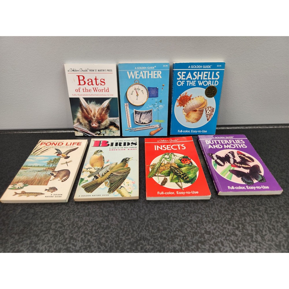Lot of (7) Golden Guide Nature Books Childrens Vintage Reference Good